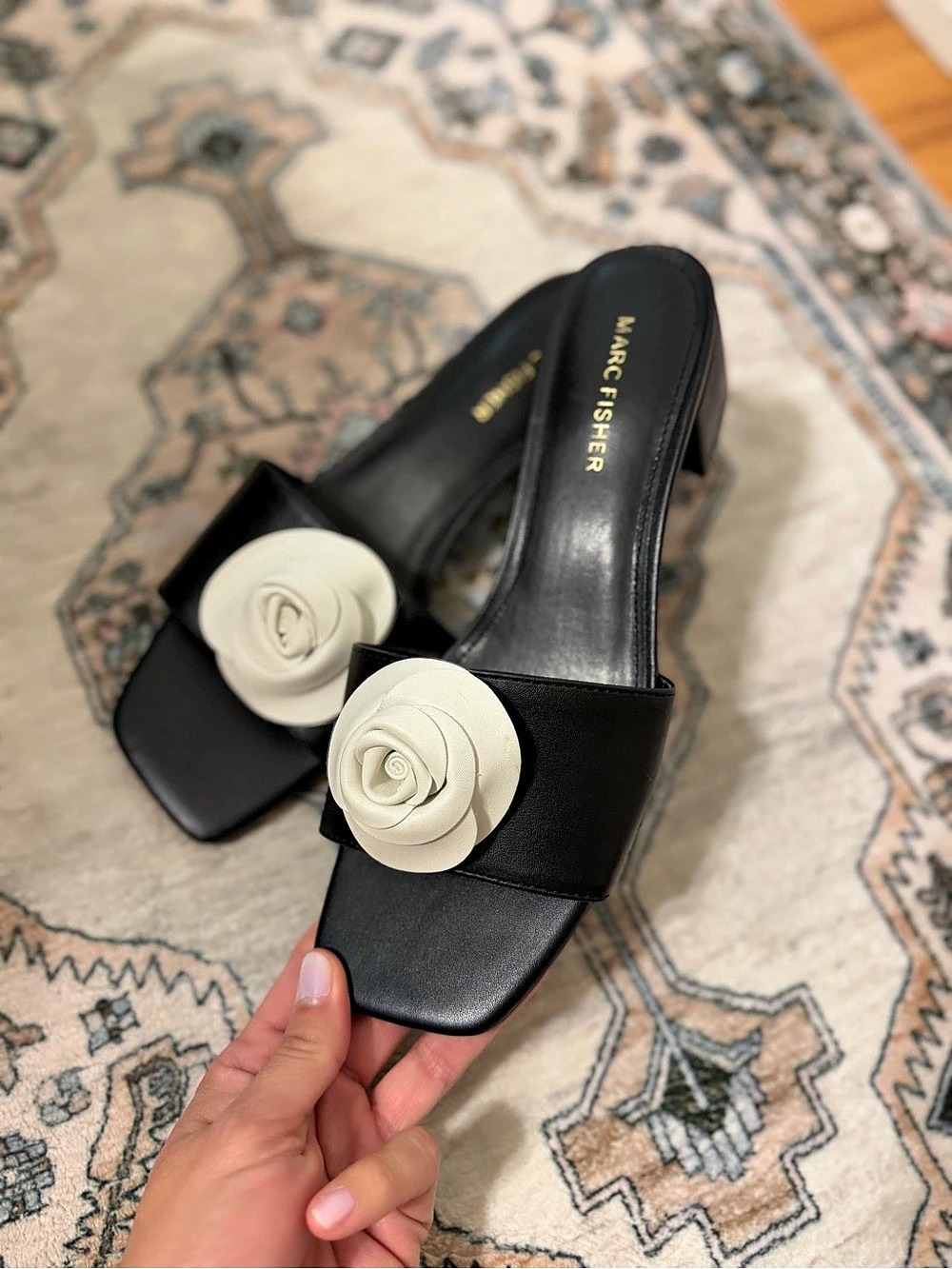 Marc Fisher Celesta-R Block Heel Slide Sandal Size 8